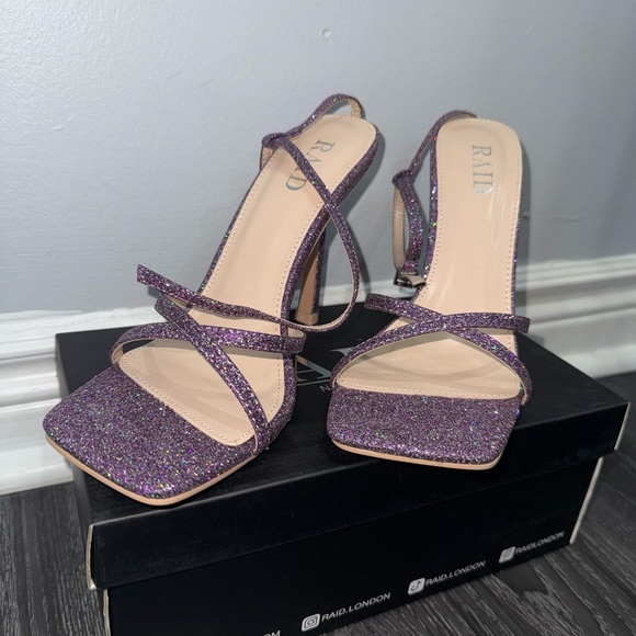 NWT RAID Purple Sparkly Heels - Picture 3 of 7